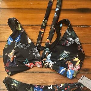 Swimista x Christian Lacroix Butterfly Bikini TOP NWT Size L